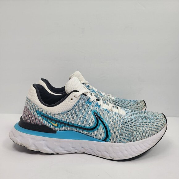 Nike React Infinity Run FK 3 Men's White Blue Running Shoes DH5392-102 US Sz 9.5 - Picture 1 of 10